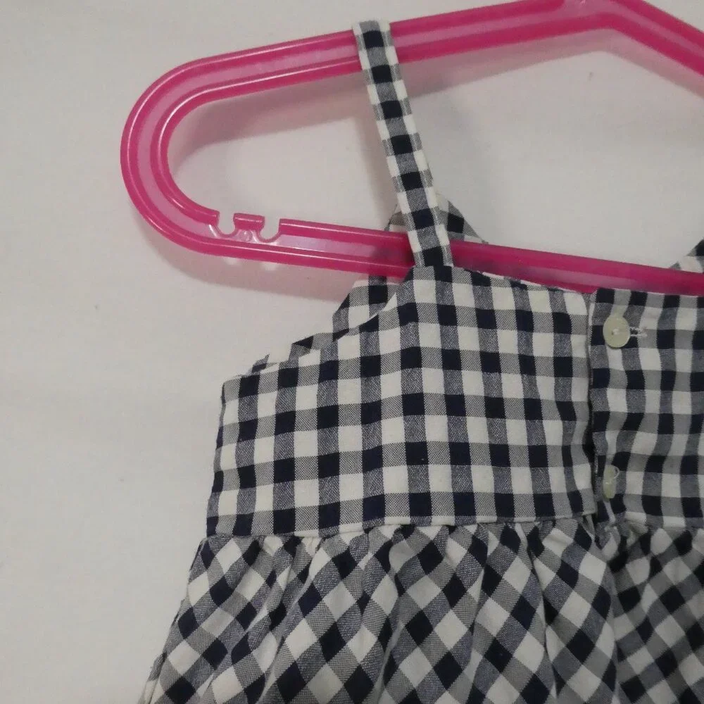 GIRANDOLA 24 months Made In Portugal Blue and White Checkered Summer Dress - Picture 10 of 16